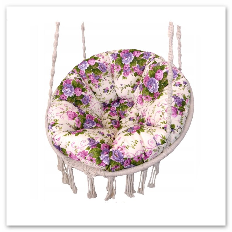Round Cushion Hanging Chair Papasan Cushion Garden Swing Etsy UK