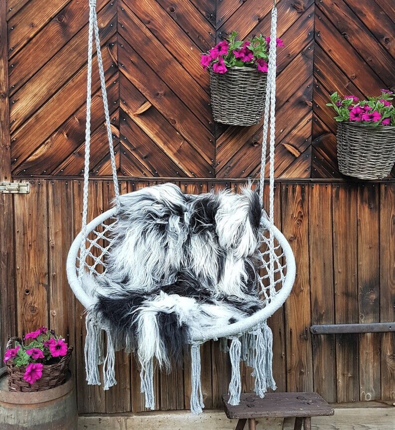 Sheepskin, white and black Genuine Natural rug, Real Sheepskin Rug, scandinavian style, mountain order home style, Scandinavian carpet, shaggy rug