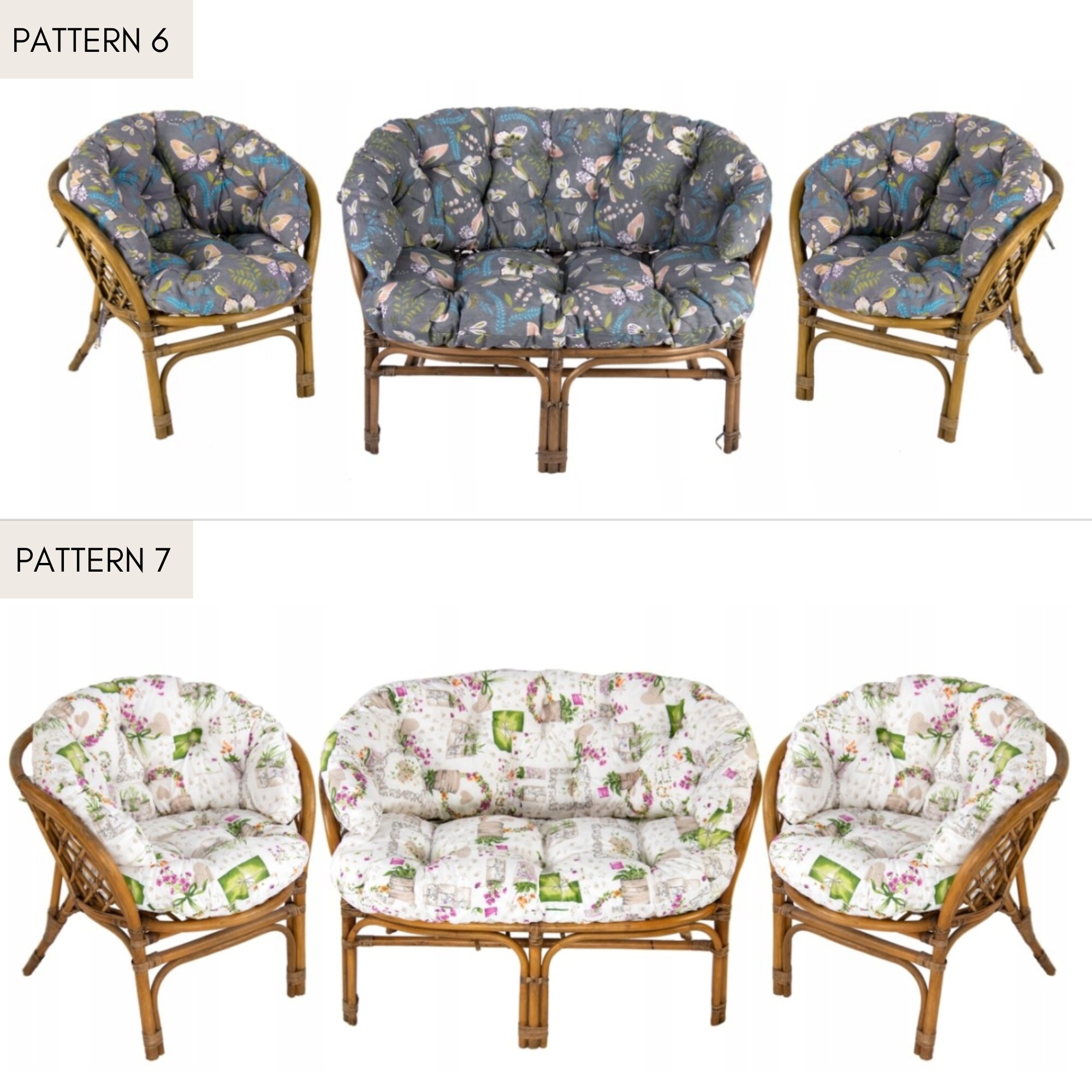 Cojines Para Muebles De Ratán - Verde - 50x50x38 Cm - Amanda Prestige - Impermeable Y Cómodos