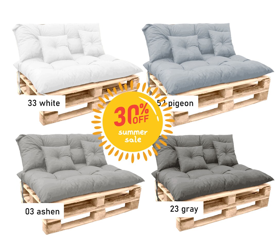 Grey Outdoor Cushions Set Pallet Cushions Set Outdoor Etsy