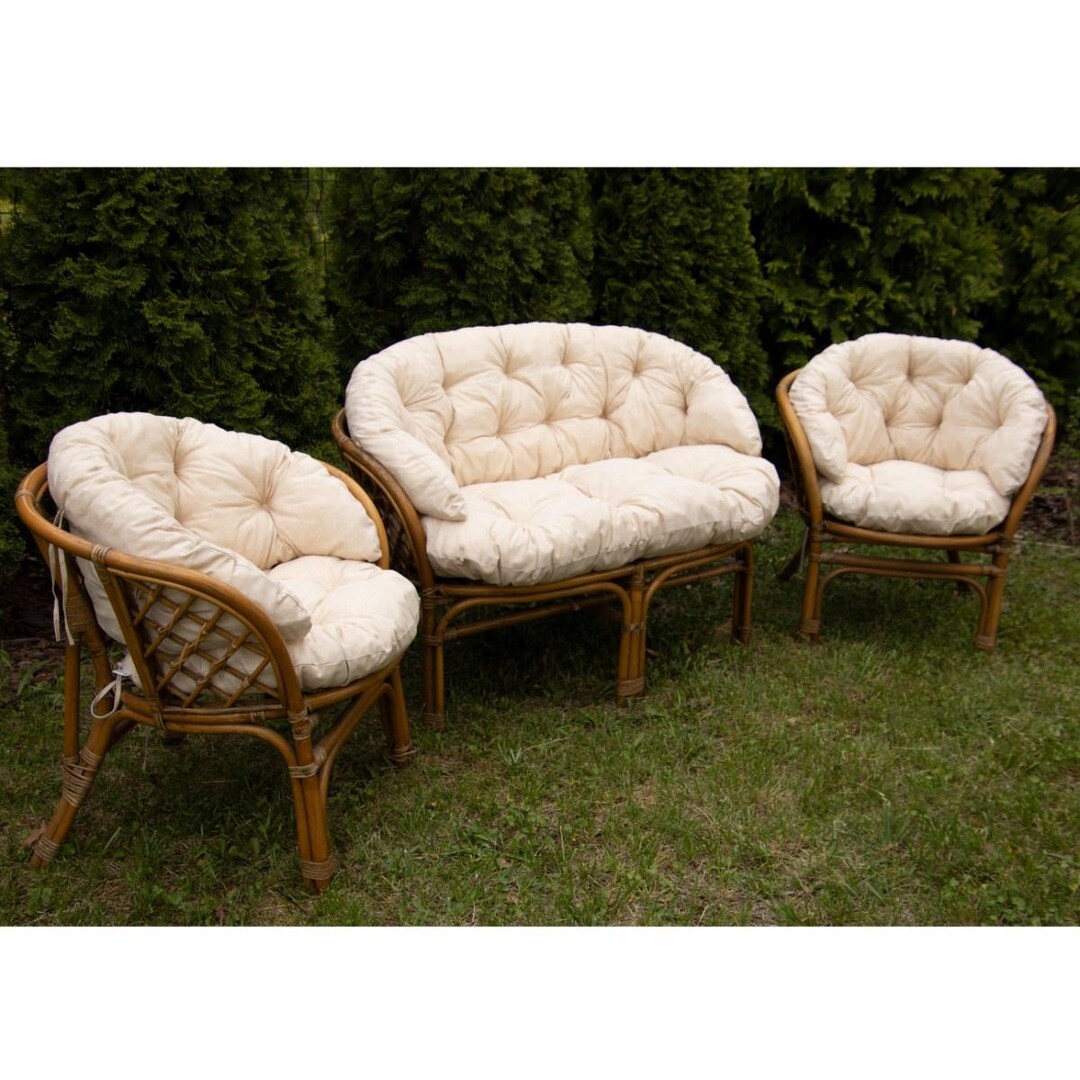 Outdoor Rattan Chair Cushion Set – 2-Piece Waterproof Seat Pads For Garden Furniture