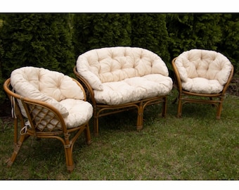 CUSHIONS for rattan sofa and chairs, garden cushion set for sofa bamboo wicker rattan chairs, for ottoman, outdoor patio cushions