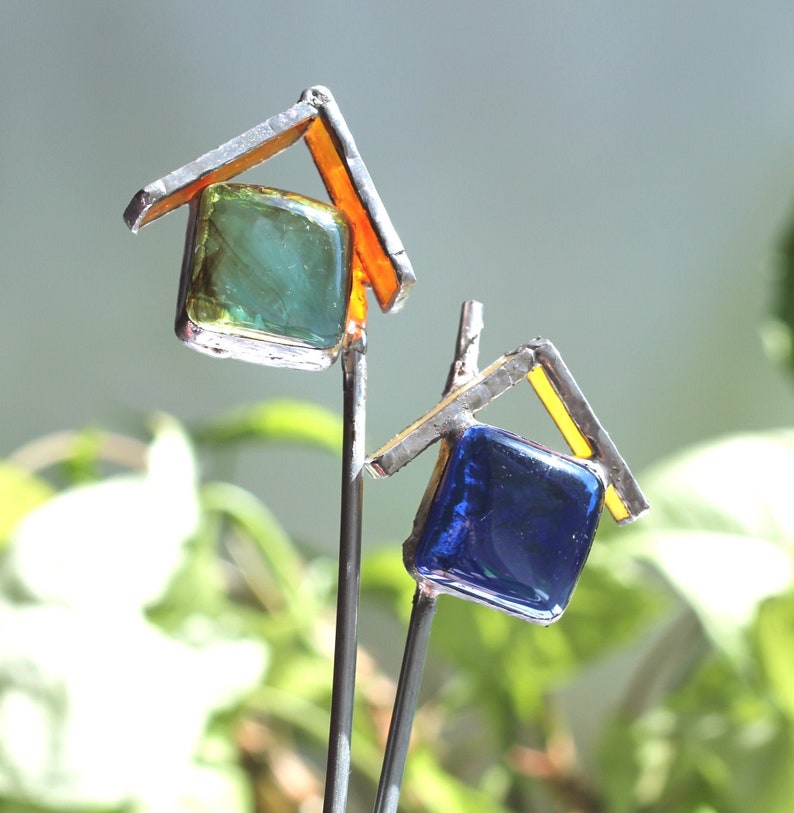 Unique fairy garden accessories Small Birdhouse stakes for Etsy