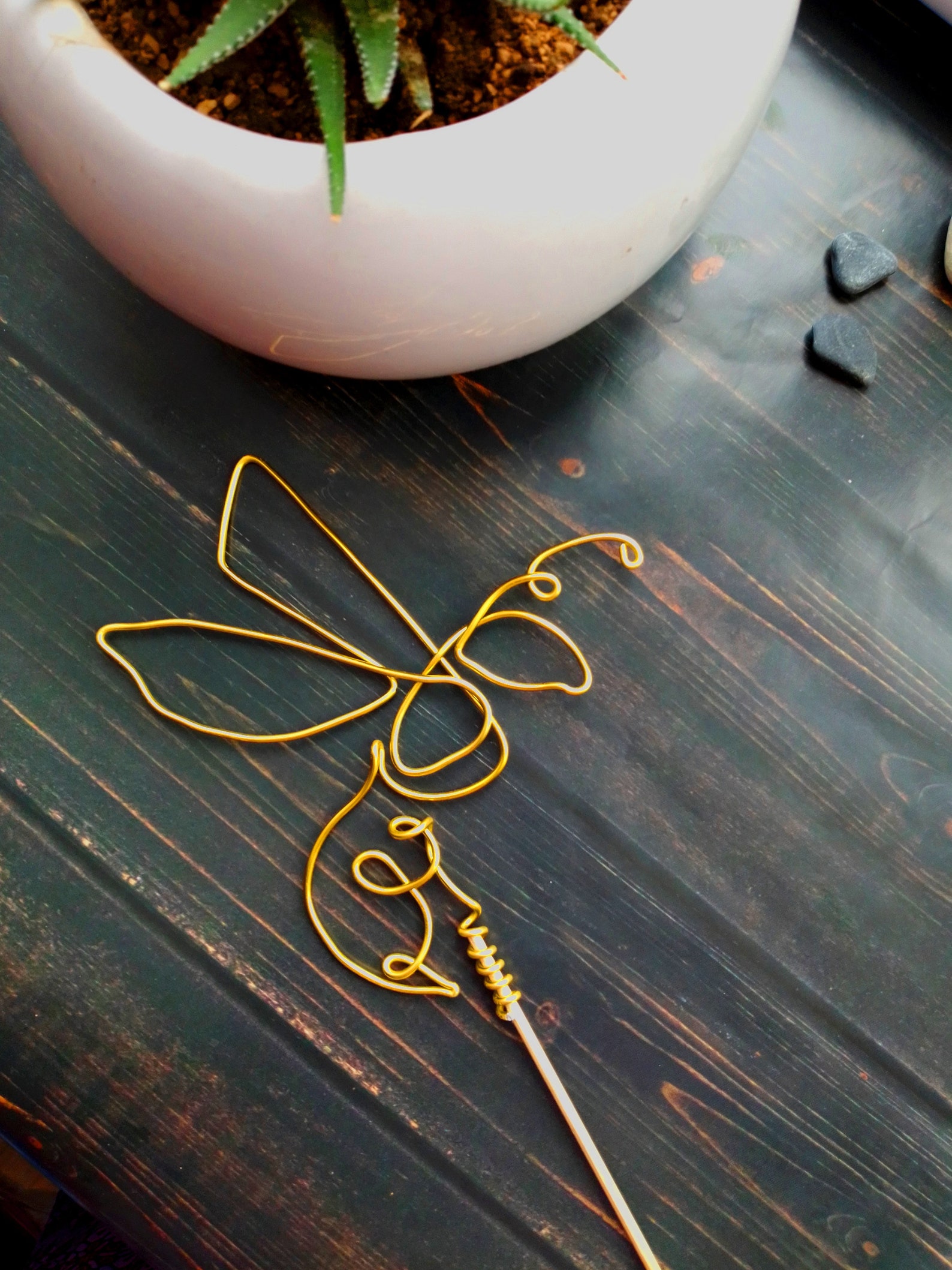 Wire Bee Decorative plant sticks Plant support stakes Small Etsy