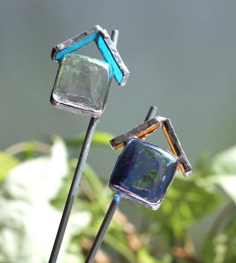 Unique fairy garden accessories Small Birdhouse stakes for Etsy