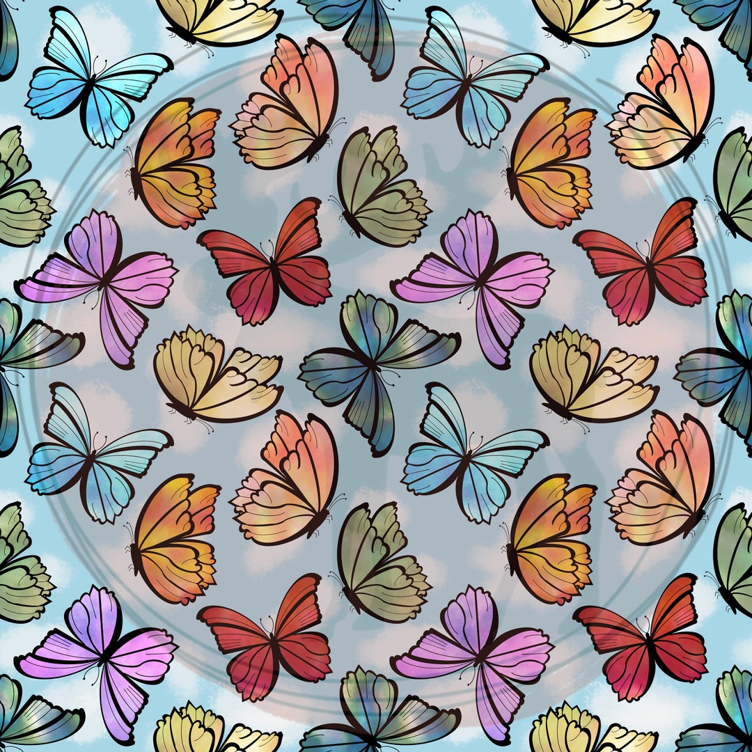 Buttefly Digital Seamless for Fabric Printing, Sublimation, DTF and ...