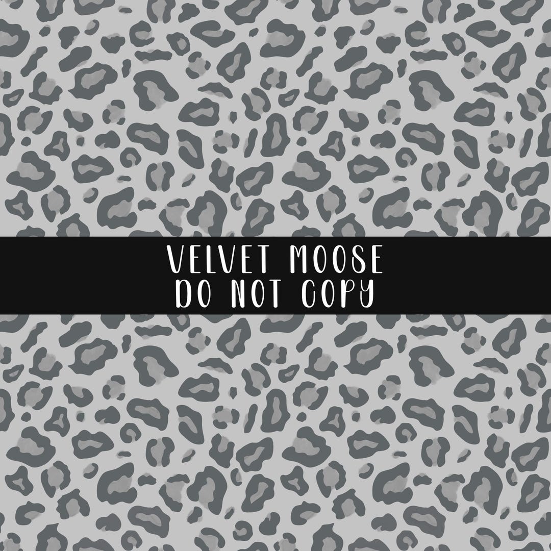 Leopard File Silver Gray Leopard Print Seamless Digital File for Fabric Printing ...
