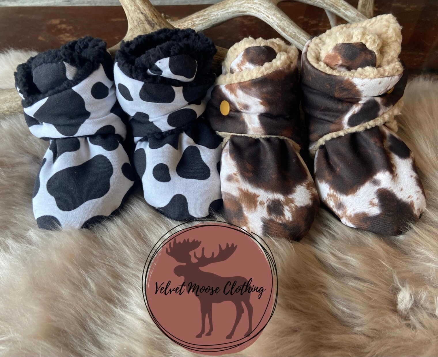 Adult Size Cow Print Slipper Boots - Etsy