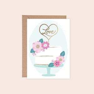 DO DRUKU Love Heart Floral Wedding Cake Topper Gratulacje Rocznica Karta okolicznościowa Natychmiastowe cyfrowe pobranie PDF