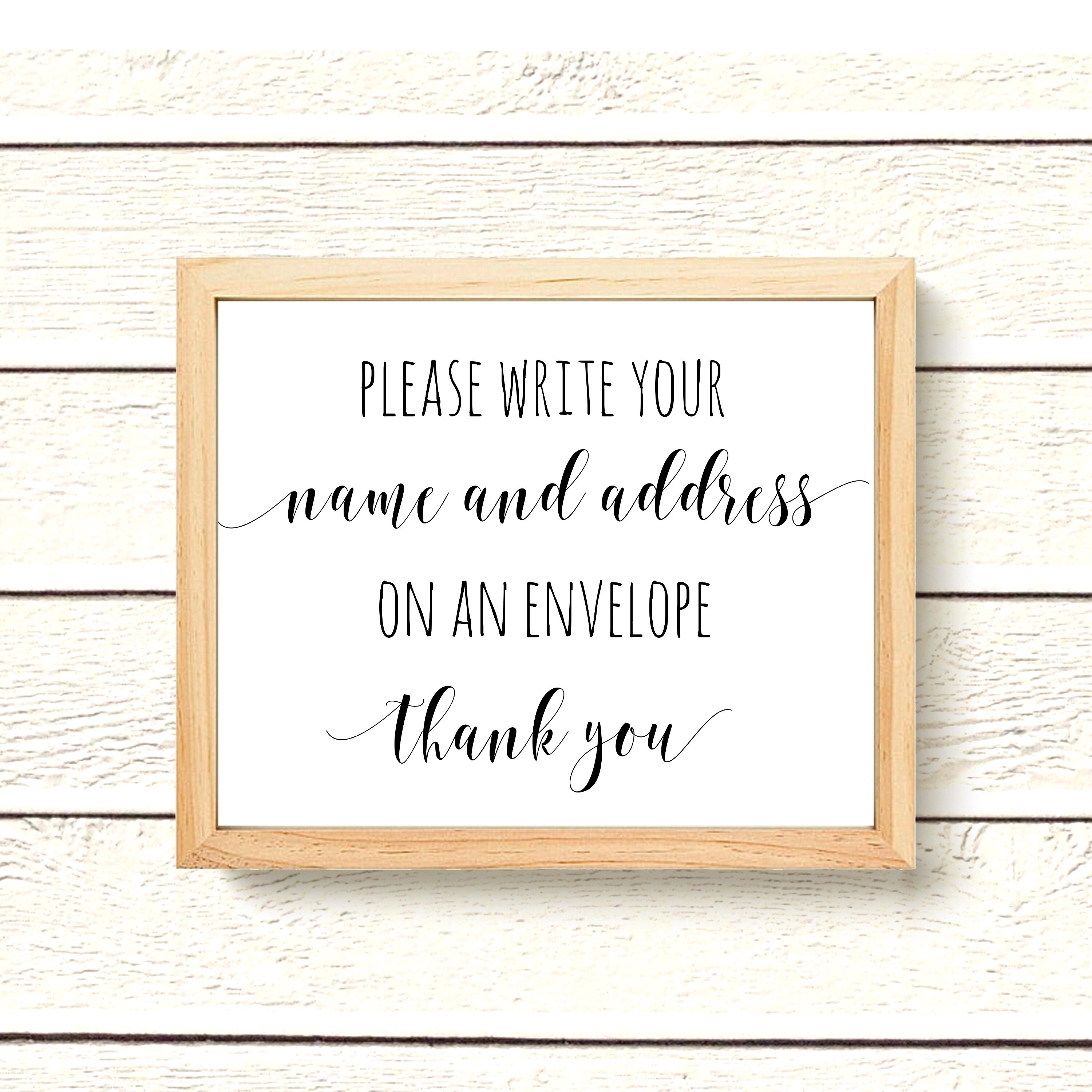 Bridal Shower Address Envelope Sign Please Write Your Address Etsy