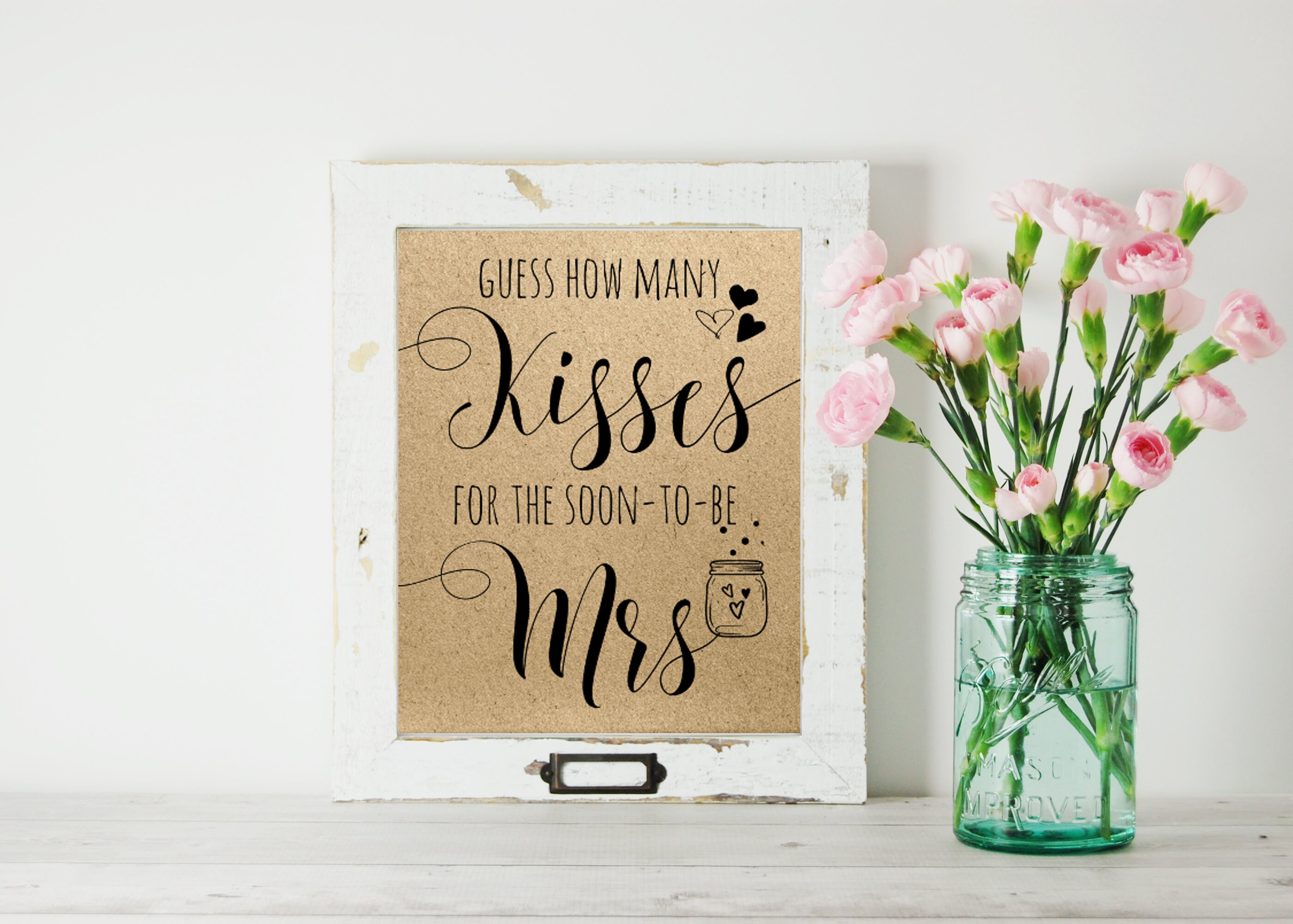 Guess How Many Kisses Kisses for the Mrs Bridal Shower Game Etsy