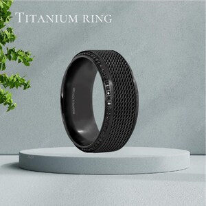 Black Titanium Wedding Ring, Titanium Band Wedding, engagement Personalized ring, promise ring, gift for him