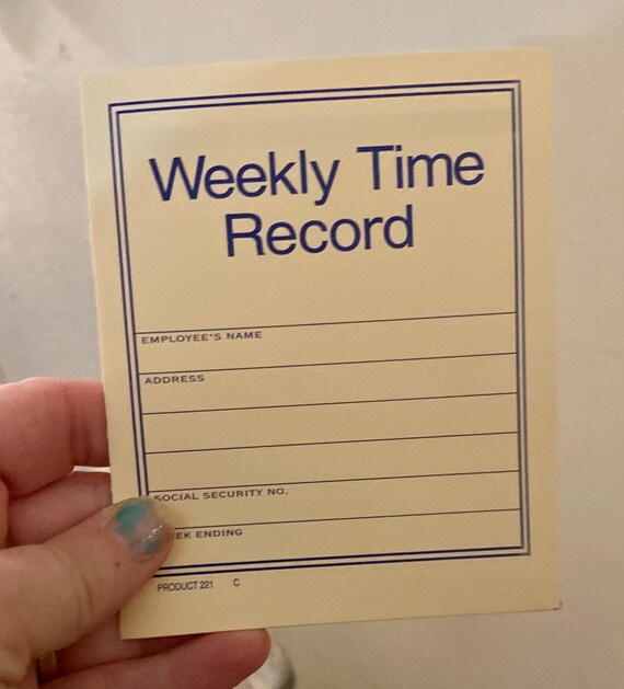 10 Pocket Time Cards Etsy