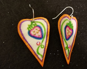 Ojibwe style floral earrings