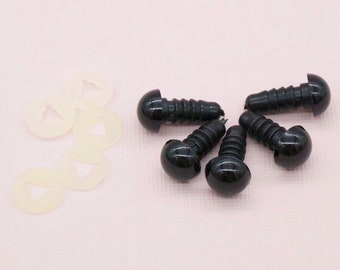 8 mm black plastic safety eyes (10 PAIRS) for craft, amigurumi, crochet, stuffed toys