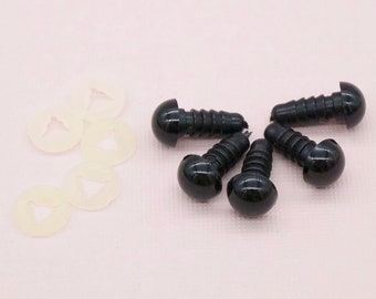 8 mm black plastic safety eyes (20 PAIRS) for craft, amigurumi, crochet, stuffed toys