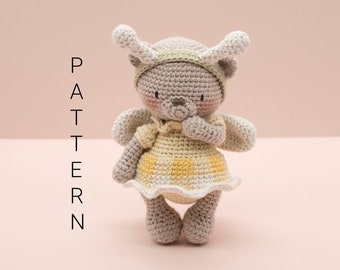 Amigurumi haakpatroon - Bessie de teddybeer (ALLEEN ENGELS)