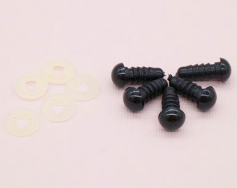7 mm black plastic safety eyes (20 PAIRS) for craft, amigurumi, crochet, stuffed toys