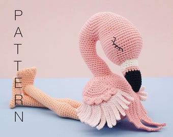 Amigurumi crochet pattern - Flo the flamingo bird (ENGLISH ONLY)