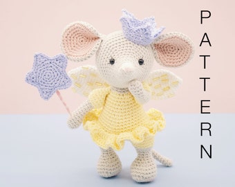 Patron amigurumi au crochet - Lucy la fée princesse souris (EN ANGLAIS UNIQUEMENT)