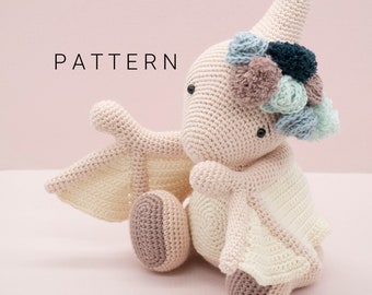 Amigurumi crochet pattern - Terri the pterodactyl (ENGLISH ONLY)
