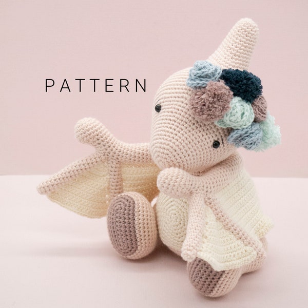 Amigurumi crochet pattern - Terri the pterodactyl (ENGLISH ONLY)