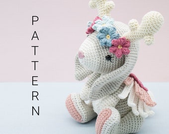Amigurumi crochet pattern - Willow the Wolpertinger bunny rabbit (ENGLISH ONLY)