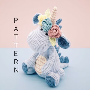 Amigurumi crochet pattern - Bobby the Dinocorn (ENGLISH ONLY)