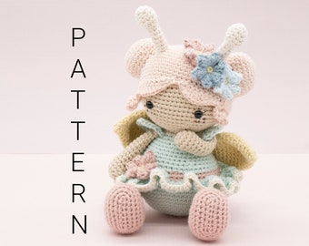 Amigurumi haakpatroon - Posy de fee pixie pop (ALLEEN ENGELS)