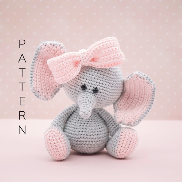 Amigurumi crochet pattern - Ellie the elephant (ENGLISH ONLY)