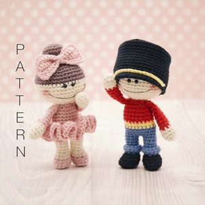 Amigurumi crochet pattern - The little doodah dolls Clara and the Nutcracker Prince (ENGLISH ONLY)
