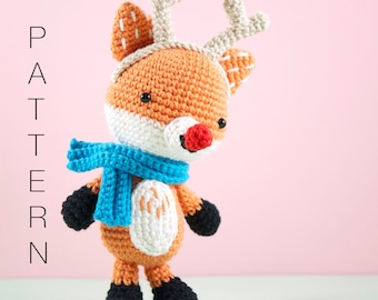 Amigurumi crochet pattern - Freddie the fox who loves Christmas (ENGLISH ONLY)