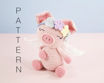 Amigurumi crochet pattern - Pippa the pig angel (ENGLISH ONLY)