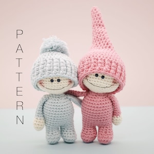 Amigurumi crochet pattern - Wilbur and Bertie the little doodah dolls (ENGLISH ONLY)