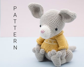 Amigurumi crochet pattern - Boomer the kangaroo (ENGLISH)