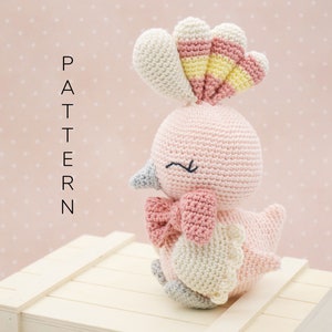 Amigurumi crochet pattern - Mabel the major mitchell cockatoo bird (ENGLISH ONLY)