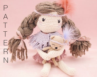 Amigurumi crochet pattern - Scarlett the doll (ENGLISH ONLY)