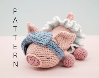 Amigurumi crochet pattern - Daisy-Mae the Pig from Amigurumi Treasures book (ENGLISH ONLY)