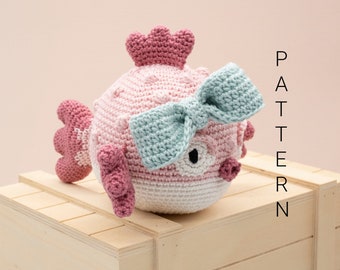 Amigurumi-virkmönster - Freckles pufferfisken (ENDAST ENGELSKA)