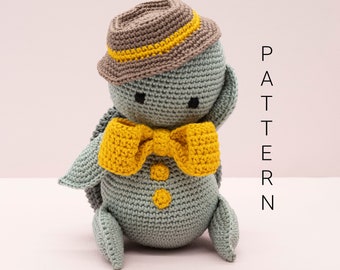 Amigurumi haakpatroon - Theodore de schildpad (ALLEEN ENGELS)