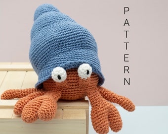 Amigurumi crochet pattern - Brendan the hermit crab (ENGLISH ONLY)