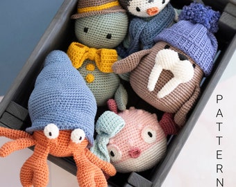 Amigurumi crochet pattern - Under the Sea 5 Pattern Pack (ENGLISH ONLY)