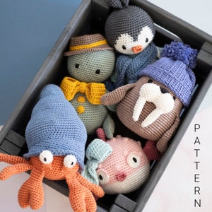 Amigurumi crochet pattern - Under the Sea 5 Pattern Pack (ENGLISH ONLY)