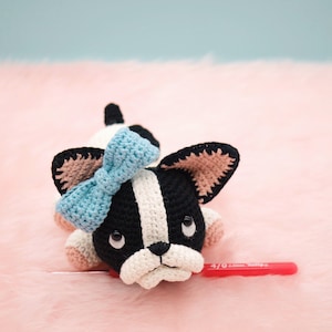 Amigurumi crochet pattern Belle the boston terrier puppy dog ENGLISH ONLY image 4