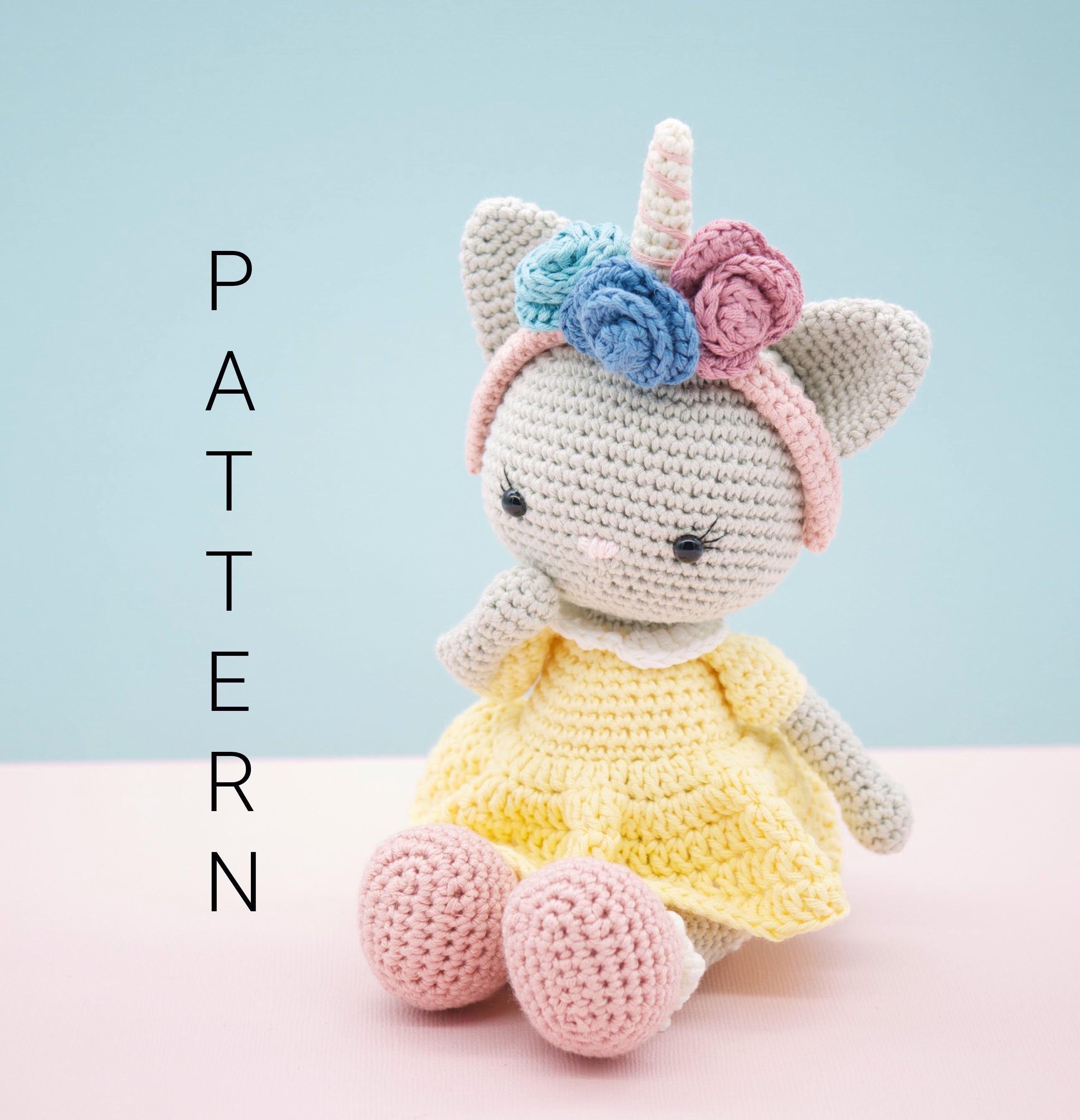 Amigurumi crochet pattern Ming the kitten cat from Amigurumi Treasures book (ENGLISH ONLY)