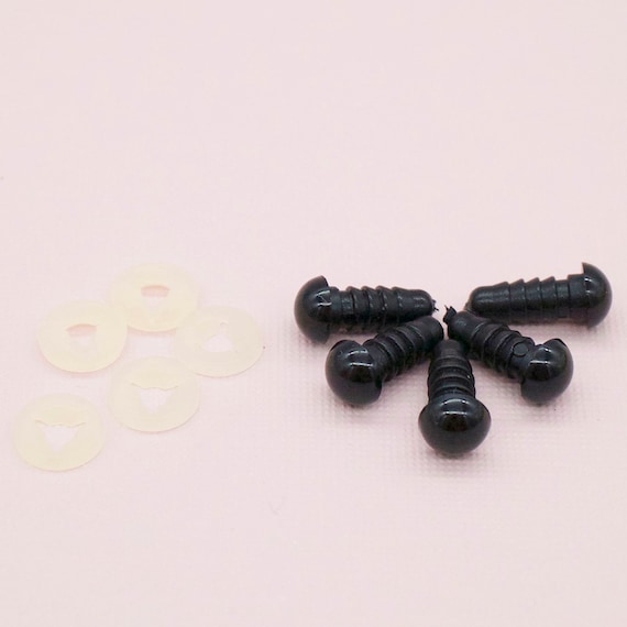7 mm black plastic safety eyes (10 PAIRS) for craft, amigurumi, crochet, stuffed toys