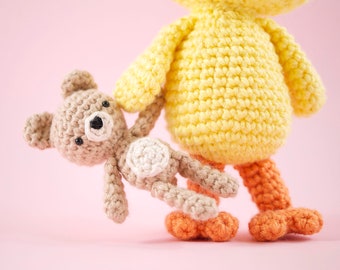 あみぐるみ編み図 - アヒルのルイとテディベア（英語のみ） - Etsy 日本
