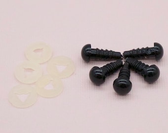 6 mm black plastic safety eyes (10 PAIRS) for craft, amigurumi, crochet, stuffed toys