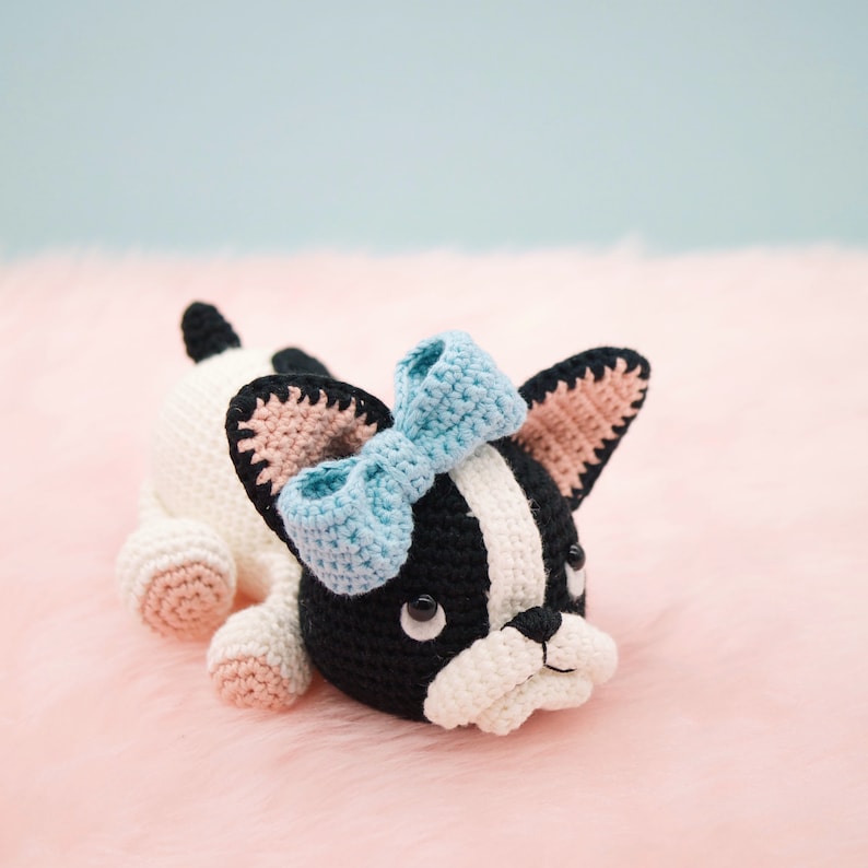 Amigurumi crochet pattern Belle the boston terrier puppy dog ENGLISH ONLY image 7