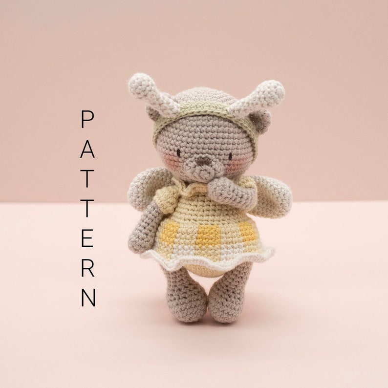 Amigurumi haakpatroon Bessie de teddybeer ALLEEN ENGELS afbeelding 1